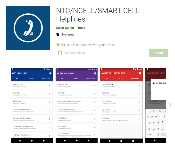 NTC/NCELL/SMART CELL Helplines